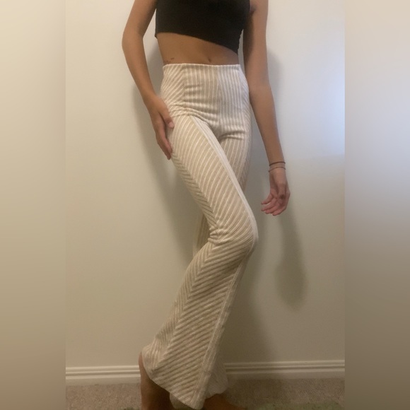 Ghanda Pants & Jumpsuits Ghanda Flares Chord Tan White Beige High Waisted Size Xs Poshmark
